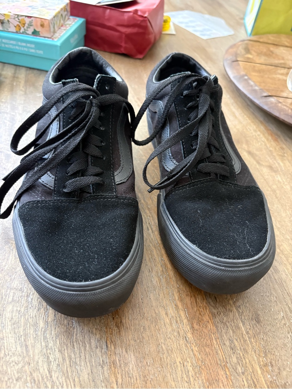 Vans Black Low-Top Sneakers with White Logo